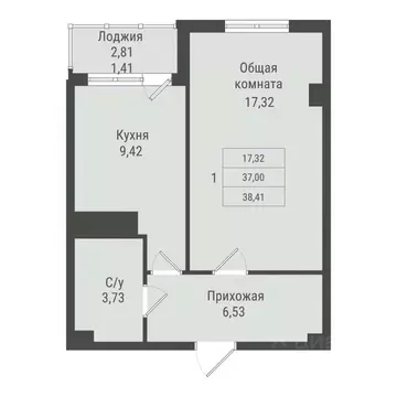 1-к кв. Саха (Якутия), Якутск Парк Победы жилой комплекс (38.41 м)