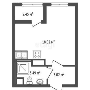 Квартира-студия: Санкт-Петербург, 1-й Предпортовый проезд, 1 (24.54 м)