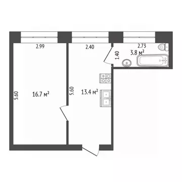 1-к кв. Алтайский край, Барнаул Загородная ул., 13 (34.0 м)