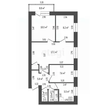 4-к кв. Башкортостан, Стерлитамак ул. Худайбердина, 123 (58.2 м)