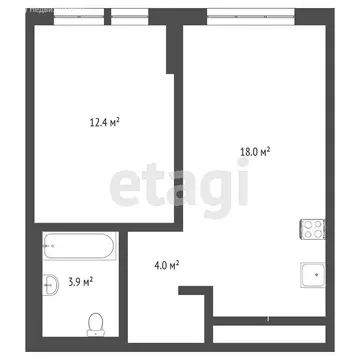 1-комнатная квартира: Тюмень, Полевая улица, 117к6 (38.9 м)