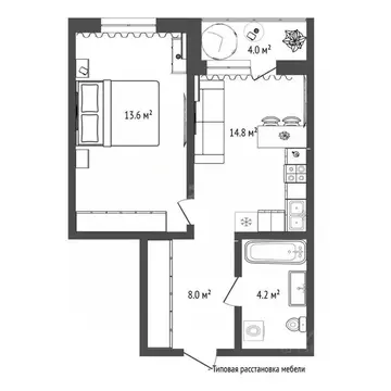 1-к кв. Тюменская область, Тюмень ул. Мельникайте, 36к1 (40.6 м)