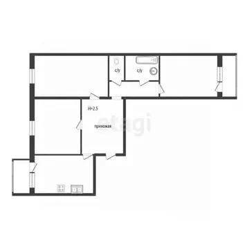 3-к кв. Костромская область, Кострома ул. Свердлова, 99 (65.0 м)