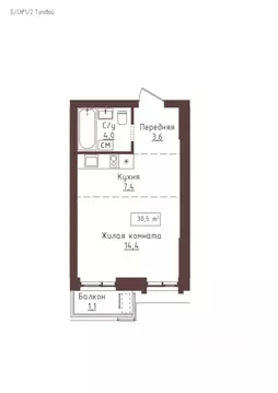 1-к кв. Алтайский край, Барнаул ул. Папанинцев, 157 (30.5 м)