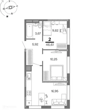 2-к кв. Рязанская область, Рязань Метропарк тер., Метропарк жилой ...
