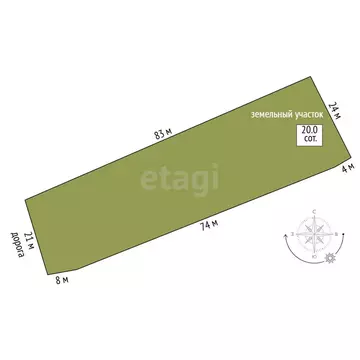 Участок в село Старцино, Зелёная улица (20 м)