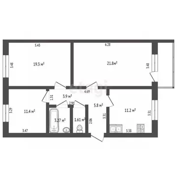 3-к кв. Мордовия, Саранск ул. Веселовского, 42 (78.0 м)