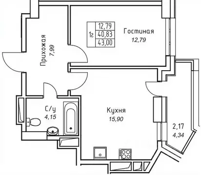 1-к кв. Саха (Якутия), Якутск 11-й кв-л,  (43.0 м)