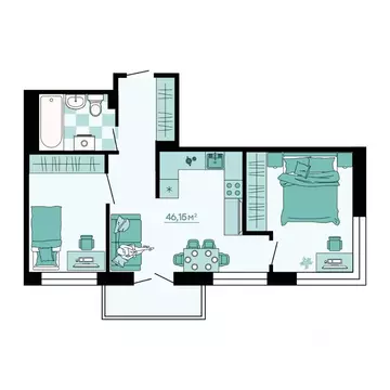 3-к кв. Приморский край, Владивосток ул. Грязелечебница (46.15 м)
