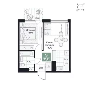 1-к кв. Волгоградская область, Волгоград просп. Имени В.И. Ленина, 59Г ...