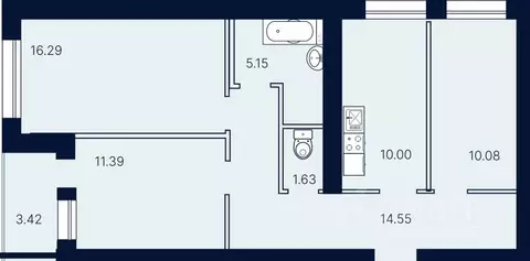3-к кв. Саратовская область, Саратов ул. Имени Николая Егорова (72.51 ...