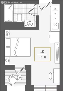 Квартира-студия: Адлер, улица Ленина, 280А (22.7 м)