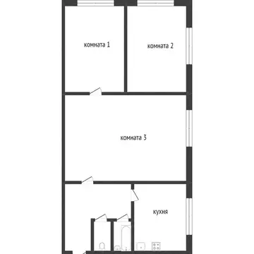 3-комнатная квартира: Златоуст, улица имени Максима Горького, 7 (50.1 ...