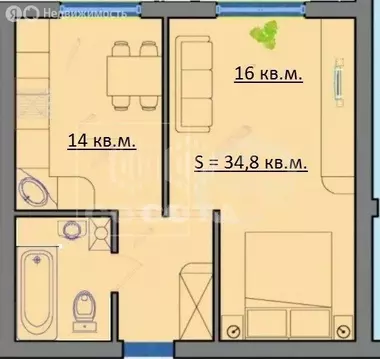 1-комнатная квартира: Воронеж, микрорайон Никольское, улица ...