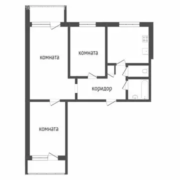3-комнатная квартира: Тобольск, 6-й микрорайон, 37 (63 м)