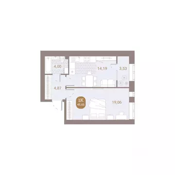 1-к кв. Пензенская область, Пенза Артель жилой комплекс (45.65 м)