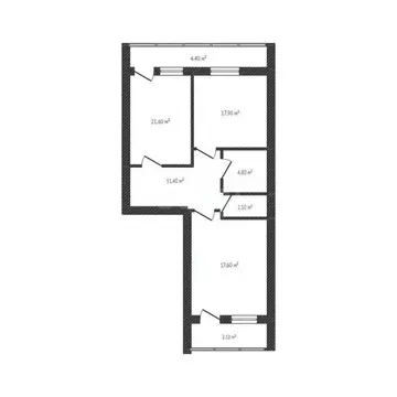 2-к кв. Брянская область, Брянск Бежицкая ул., 1к4 (75.4 м)