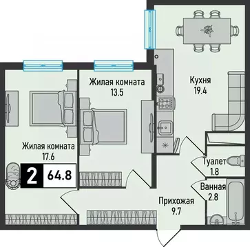 2-к кв. Ставропольский край, Железноводск городской округ, пос. ...
