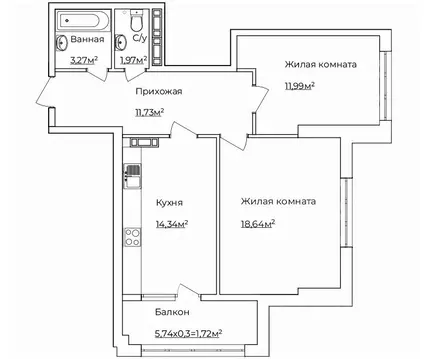2-к кв. Крым, Ялта ул. Красноармейская, 36Бк1 (63.66 м)