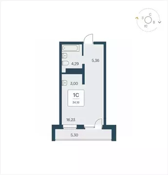 Студия Новосибирская область, Новосибирск Красный просп., 180 (34.4 м)