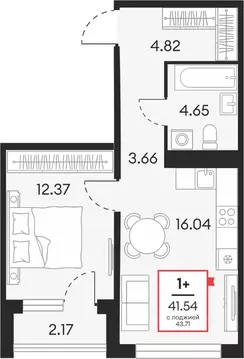 1-к кв. Ханты-Мансийский АО, Сургут 37-й мкр,  (41.54 м)
