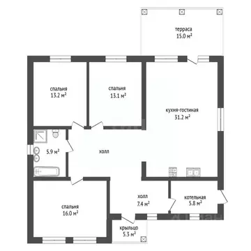 Дом в Тюменская область, Тюменский муниципальный округ, д. Черная ...