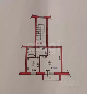 1-к кв. Пензенская область, Пенза ул. Терешковой, 10А (34.0 м)