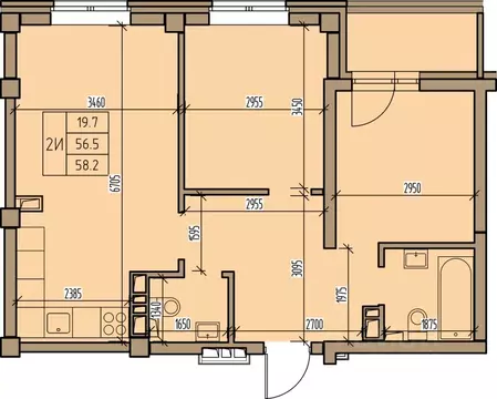 2-к кв. Хакасия, Абакан ул. Комарова, 7 (58.2 м)