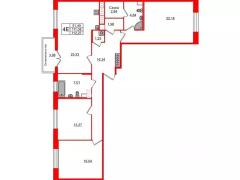 3-к кв. Санкт-Петербург Кубинская ул., 76к1 (108.8 м)
