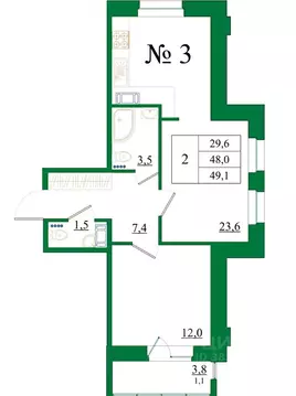 2-к кв. Ленинградская область, Гатчина Красносельское ш., 4Ак1 (49.1 ...