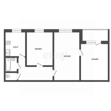 3-к кв. Владимирская область, Муром Муромская ул., 27 (53.8 м)