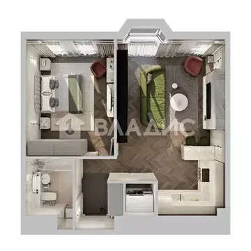 2-комнатная квартира: Москва, 1-я улица Ямского Поля, 26 (53 м)