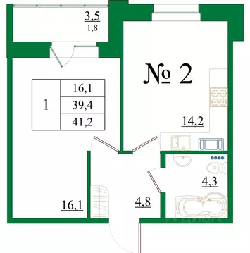 1-к кв. Ленинградская область, Гатчина Красносельское ш., 4Ак1 (41.2 ...