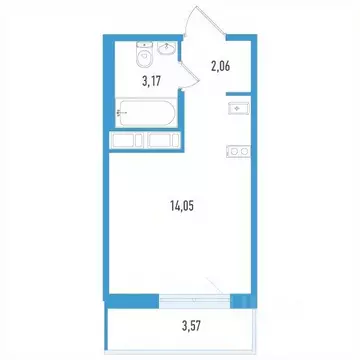Студия Санкт-Петербург Аэросити Лайф жилой комплекс (20.35 м)