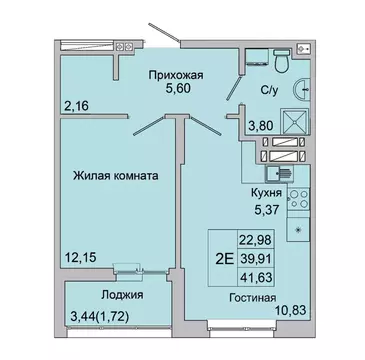 2-к кв. Ростовская область, Батайск ул. Булгакова, 11 (41.63 м)