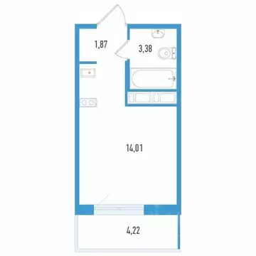 Студия Санкт-Петербург Аэросити Лайф жилой комплекс (20.53 м)