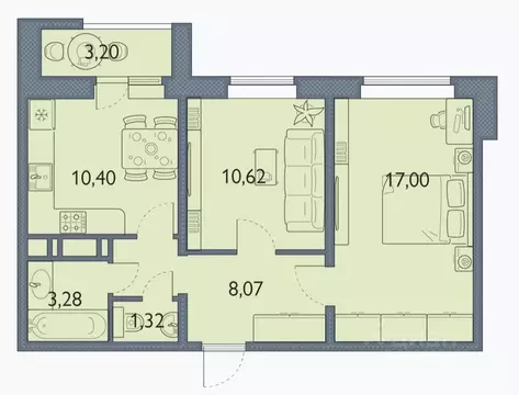 2-к кв. Брянская область, Брянск просп. Станке Димитрова, 67к7 (51.3 ...
