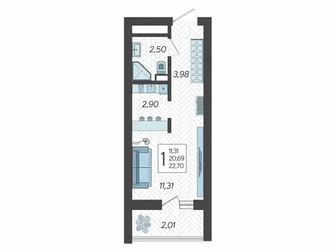 Квартира-студия: Сочи, микрорайон Бытха, Ясногорская улица, 16/2 к12 ...