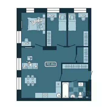 4-к кв. Приморский край, Владивосток ул. Борисенко (70.86 м)