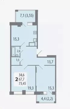 2-к кв. Чувашия, Чебоксары ул. Академика РАН Х.М. Миначева, 13 (74.5 ...