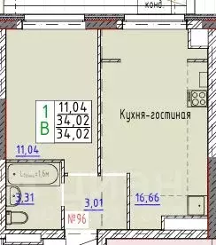 1-к кв. Ярославская область, Ярославль просп. Фрунзе, 79 (34.02 м)