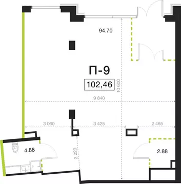 Помещение свободного назначения (102.46 м)