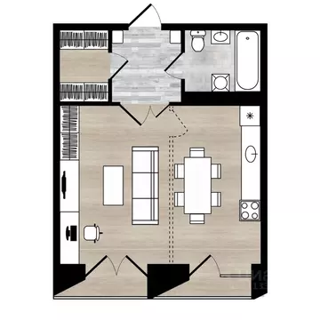 2-к кв. Ярославская область, Ярославль Республиканский проезд, 1 (42.0 ...