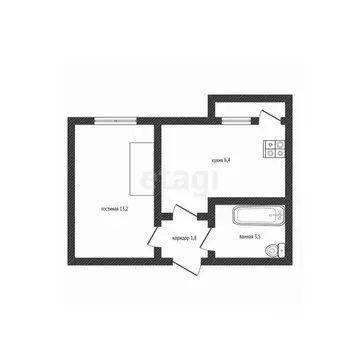 1-к кв. Смоленская область, Смоленск проезд Дзержинского, 8 (26.9 м)