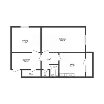 2-к кв. Краснодарский край, Краснодар ул. Репина, 34 (59.0 м)