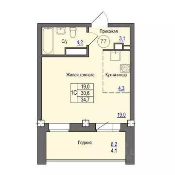 1-к кв. Псковская область, Псковский район, Завеличенская волость, д. ...