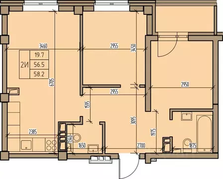 2-к кв. Хакасия, Абакан ул. Комарова, 7 (58.2 м)