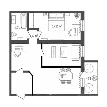 2-к кв. Тюменская область, Тюмень ул. Тимофея Кармацкого, 5 (67.3 м)