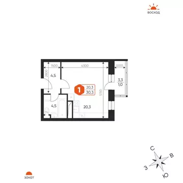 1-к кв. Московская область, Балашиха Гагарина мкр, ул. Проектная, 4 ...