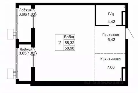 2-к кв. Приморский край, Артем  (58.98 м)